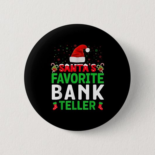 サンタの好きな銀行員クリスマスマッチングコーデ 缶バッジ (正面)
