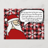 サンタの子どものクリスマスリスト ポストカード (正面)