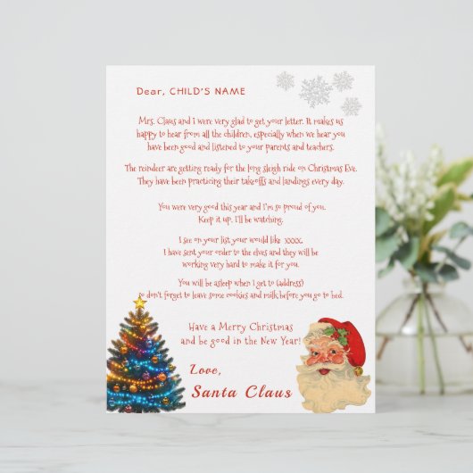 サンタの子供へのクリスマス個人レター (スタンド正面)