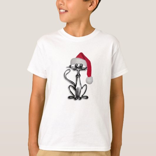 サンタの子猫のTシャツ Tシャツ (正面)