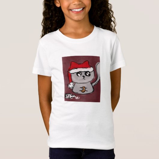 サンタの子猫 Tシャツ (正面)
