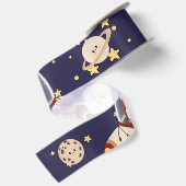 サンタの宇宙船クリスマス サテンリボン (裏面)