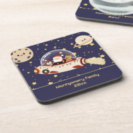 サンタの宇宙船 クリスマス カスタムデザイン コースター