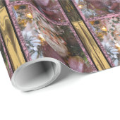 サンタの小さいピンクのお祭り ラッピングペーパー (ロールコーナー)