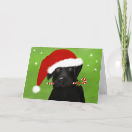 サンタの小さい助手のクリスマスのラブラドール シーズンカード