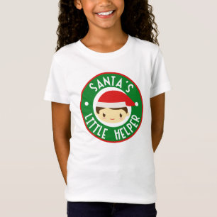 サンタの小さい助手の女の子のTシャツ Tシャツ