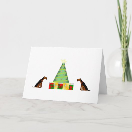 サンタの小さい助手のAiredaleのクリスマスカード シーズンカード (正面)