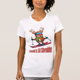 サンタの小さなシュレッダー – 楽しいスキー好きのトナカイ クリスマス Tシャツ