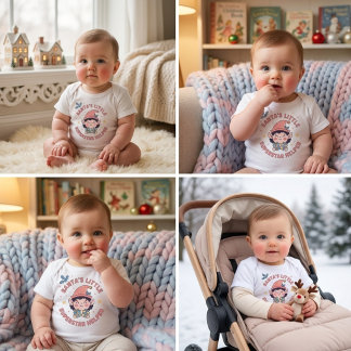 サンタの小さなスーパースターヘルパー ベビーTシャツ
