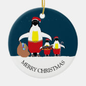 サンタの小さなヘルパーのクリスマスオーナメント セラミックオーナメント (正面)