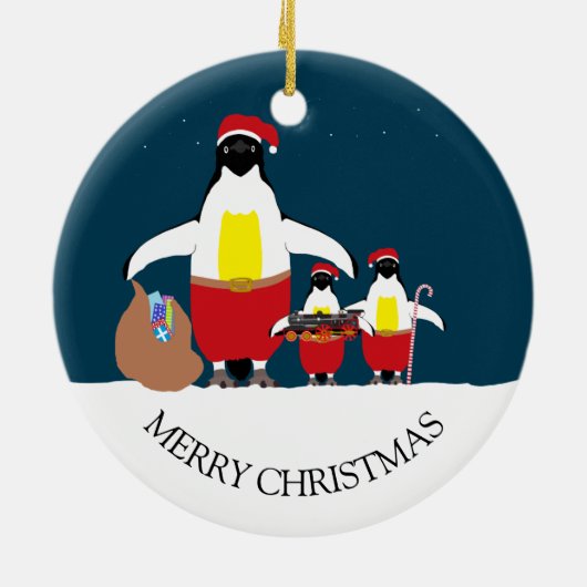 サンタの小さなヘルパーのクリスマスオーナメント セラミックオーナメント (裏面)