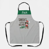 サンタの小さなヘルパーのクリスマスベルネーゼ犬の名前 エプロン (正面)