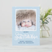 サンタの小さなヘルパー少年クリスマスフォト シーズンカード (スタンド正面)