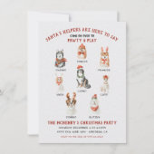 サンタの小さなヘルパー犬のクリスマスパーティー 招待状 (正面)