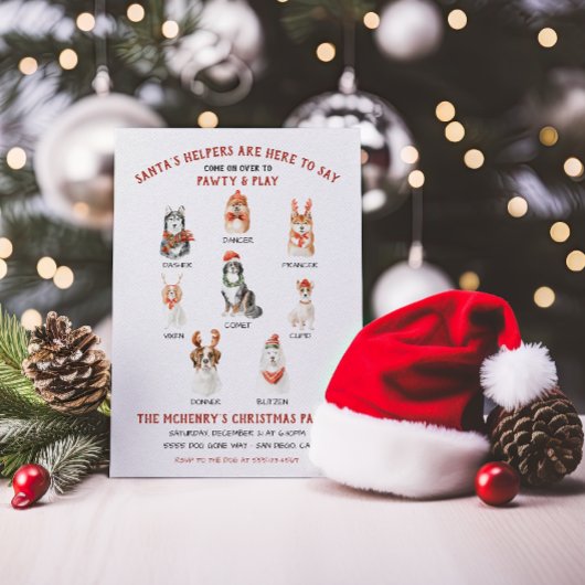サンタの小さなヘルパー犬のクリスマスパーティー 招待状
