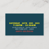 サンタの小さなヘルパー、クリスマスパーティーチケット エンクロージャーカード (裏面)