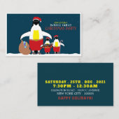 サンタの小さなヘルパー、クリスマスパーティーチケット エンクロージャーカード (正面/裏面)