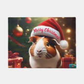 「サンタの小さなヘルパー：クリスマスモルモット」 ドアマット (正面)