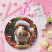 「サンタの小さなヘルパー：クリスマスモルモット」 ペーパープレート (パーティー)