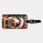 「サンタの小さなヘルパー：クリスマスモルモット」 ラゲッジタグ (正面横)