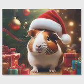 「サンタの小さなヘルパー：クリスマスモルモット」 ラッピングペーパー (フラット)