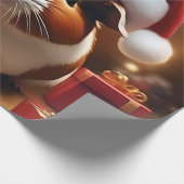 「サンタの小さなヘルパー：クリスマスモルモット」 ラッピングペーパー (角)