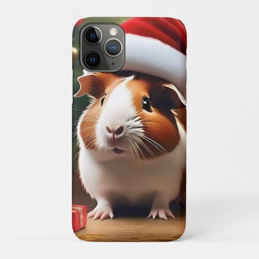 「サンタの小さなヘルパー：クリスマスモルモット」 Case-Mate iPhoneケース (裏)