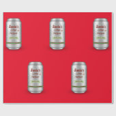 サンタの小さなヘルパー・ビール缶パターン ラッピングペーパー (フラット)