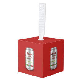 サンタの小さなヘルパー・ビール缶 キューブオーナメント