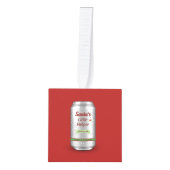 サンタの小さなヘルパー・ビール缶 キューブオーナメント (正面)