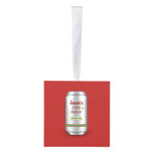 サンタの小さなヘルパー・ビール缶 キューブオーナメント (右)