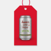 サンタの小さなヘルパー・ビール缶 ギフトタグ (正面)