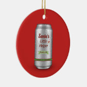 サンタの小さなヘルパー・ビール缶 セラミックオーナメント (右)