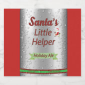 サンタの小さなヘルパー・ビール缶 ビールラベル (シングルラベル)