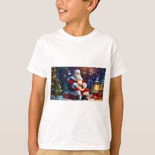 「サンタの小さなヘルパー：フェスティバル少年のティー」 Tシャツ