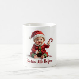サンタの小さな助っ人マグカップ - かわいい赤ちゃんのクリスマス コーヒーマグカップ