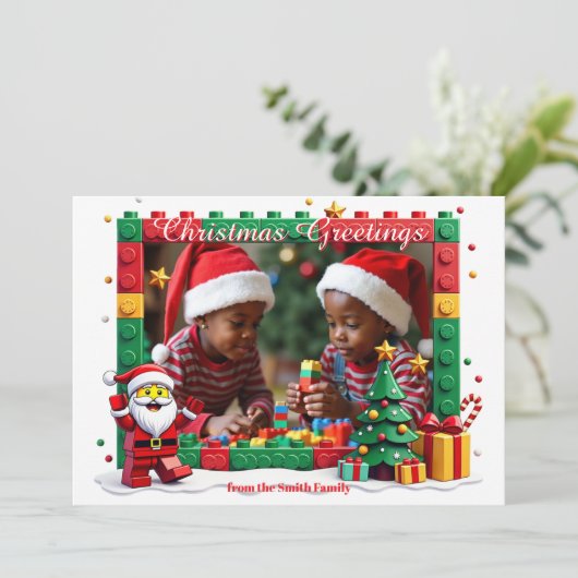 サンタの小さな建築家たち クリスマスカード 招待状 (スタンド正面)