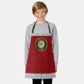 サンタの小さな手伝い人（名前とオプションの写真付き） エプロン (着用した状態)