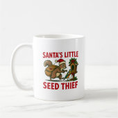 サンタの小さな種の泥棒 クリスマスマグカップ コーヒーマグカップ (左)