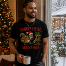 サンタの小さな種の泥棒 クリスマスTシャツ 冗談