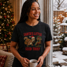 サンタの小さな種の泥棒 クリスマスTシャツ 冗談