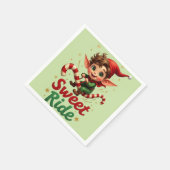 サンタの小人のクリスマスペーパーナプキン スタンダードカクテルナプキン (角)