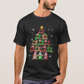 サンタの小人のミッション ミシン 雪だるま クリスマスツリー Tシャツ