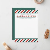 サンタの小人の机からのメモ帳 カード (正面/裏面インサイチュ)