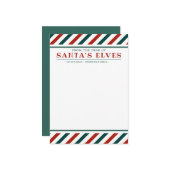 サンタの小人の机からのメモ帳 ノートカード (正面/裏面インサイチュ)