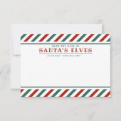 サンタの小人の机からのメモ帳 ノートカード (正面)