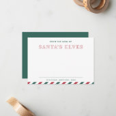 サンタの小人の机から クリスマスの白紙カード ノートカード (正面/裏面インサイチュ)