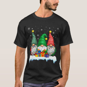 サンタの小人ツリーライト 男女兼用クリスマスマッチングH Tシャツ