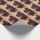 サンタの小型ブタ ラッピングペーパー (角)