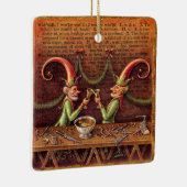 サンタの小妖精や小人のオーナメント、Wassail セラミックオーナメント (右)